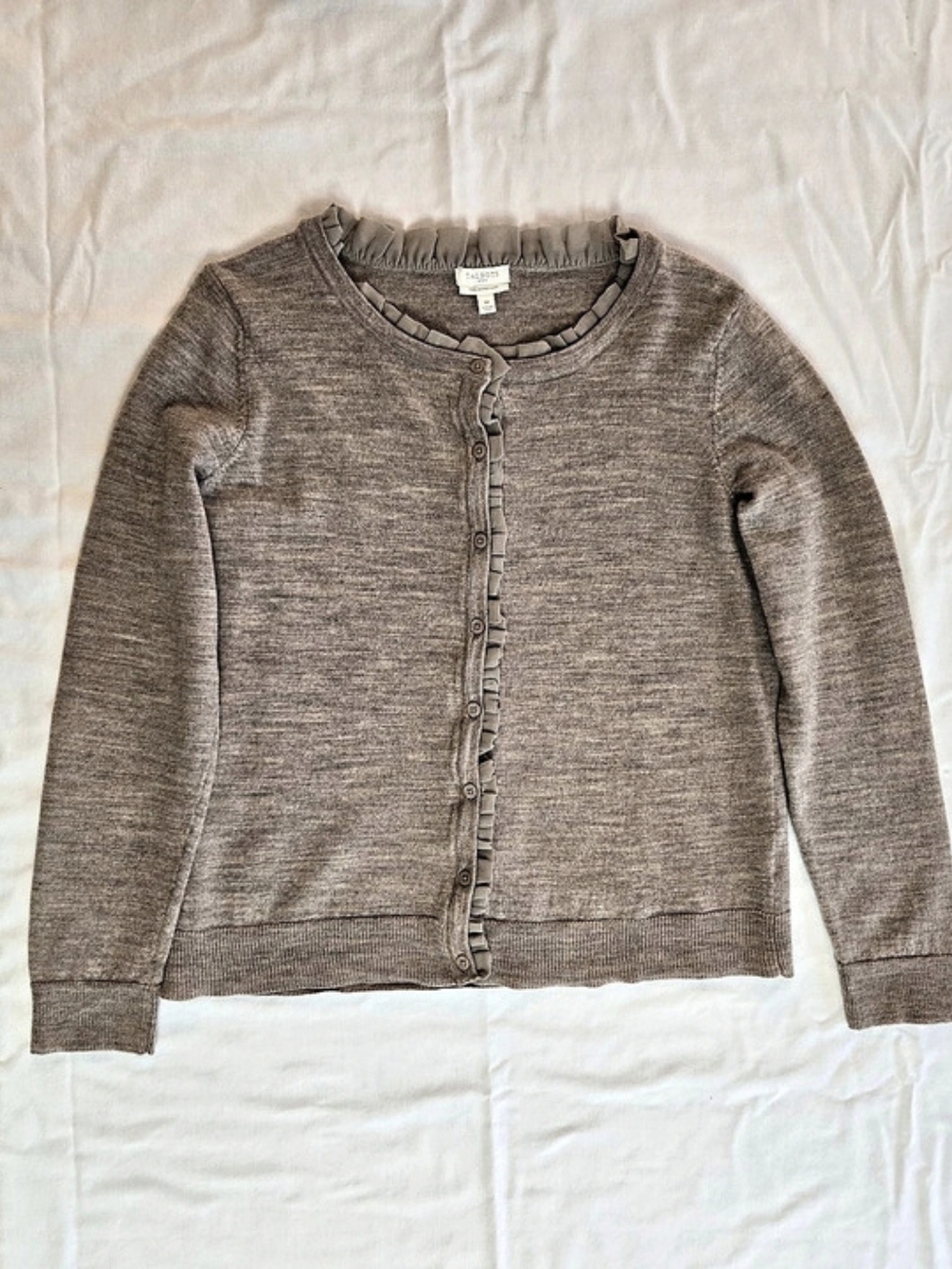 Talbots Merino Wool Cardigan in Brown Size Medium